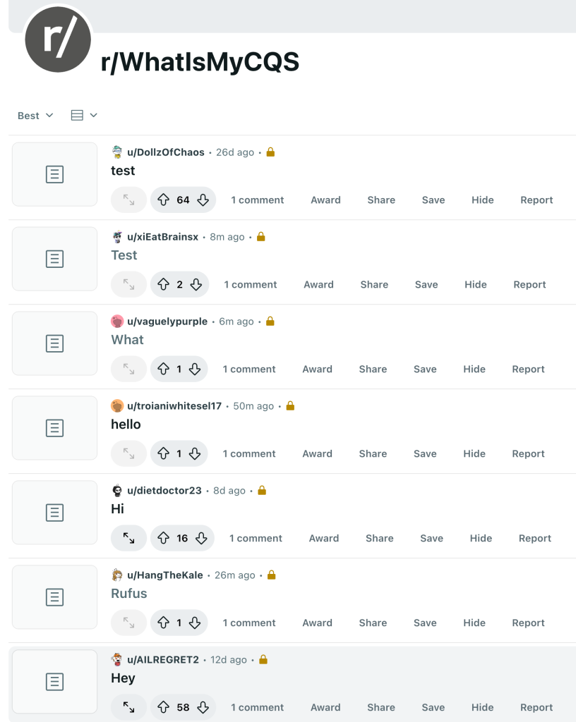 many users checking for cqs many users checking for cqs
