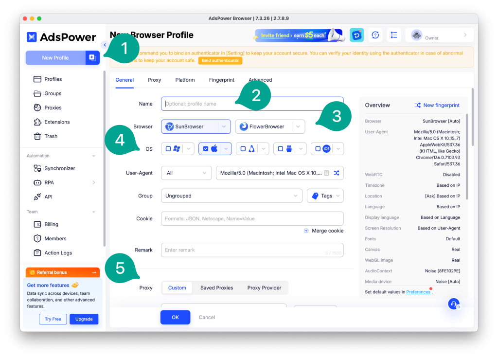 set up adspower