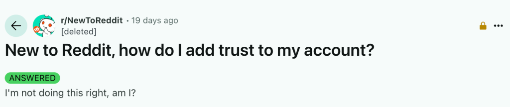 user asking about trust user asking about trust