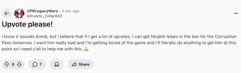 user asking for reddit karma user asking for reddit karma